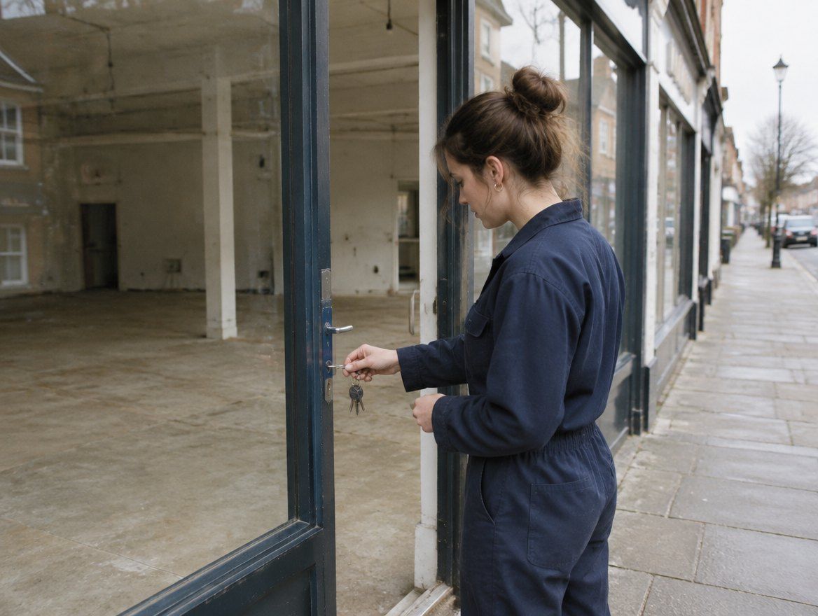 A new franchisee unlocking an empty retail unit ready to fit out